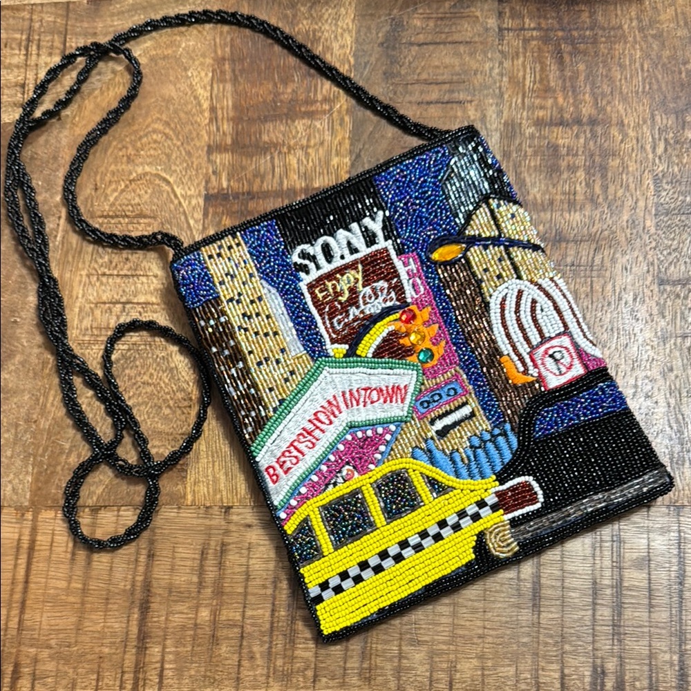 Colorful Beaded Crossbody Bag